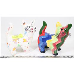 PAIR OF WHIMSICAL CAT BANKS.