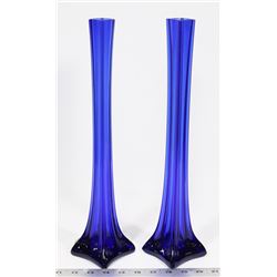 PAIR OF COBALT BLUE VASES.
