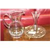 Image 1 : GLASS PITCHER AND VASE