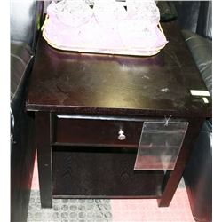 BLACK END TABLE WITH DRAWER