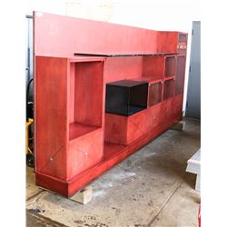 LARGE CUSTOM WOOD DISPLAY CASE W/ GLASS DOORS