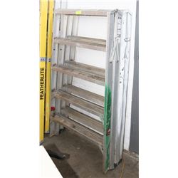 LOT OF TWO 5' WIDE FOLDING 3 STEP LADDERS