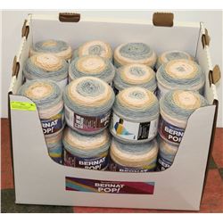 LOT OF 20 BERNAT POP YARN FOGGY NOTION 140G BALL