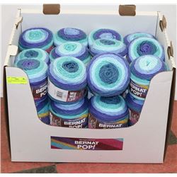 LOT OF 20 BERNAT POP YARN BLUE BLAZE