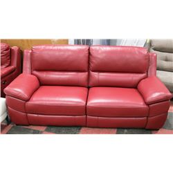 NEW 84" GENUINE RED LEATHER ELECTRIC RECLINING
