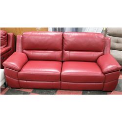 NEW 84" GENUINE RED LEATHER ELECTRIC RECLINING