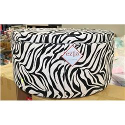 NEW ZEBRA PATTERN STORAGE OTTOMAN