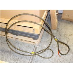 PAIR OF HD INDUSTRIAL STEEL-WOVEN WIRE ROPE SLINGS