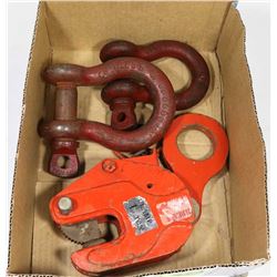 BOX W/ONE-TON FLAT STEEL LIFT CLAMP,
