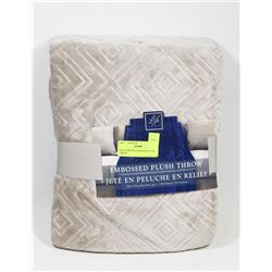 NEW COMFORT EMBOSSED PLUSH THROW -