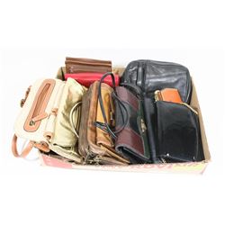BOX W/WALLETS & CLUTCH PURSES -