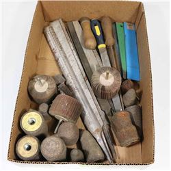 FLAT W/GRINDING STONES, FLAPPER WHEELS,