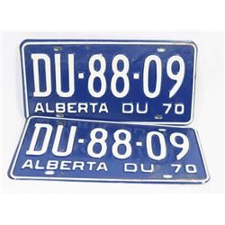 MATCHING PAIR OF NEW OLD STOCK 1970 ALBERTA PLATES