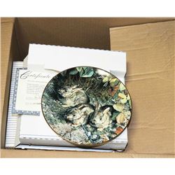 LOT OF 7 COLLECTOR PLATES, WOLVES WITH COAS.