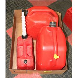BOX W/3 JERRY CANS (GAS), 25L, 20L & 10 L -