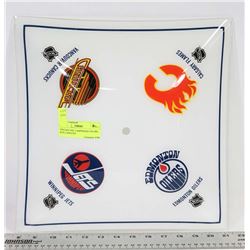 VINTAGE NHL LAMPSHADE OILERS, JETS, CANUCKS