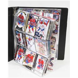 BINDER OF NHL MONTREAL CANADIENS HOCKEY CARDS