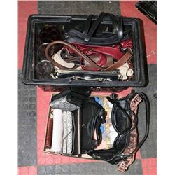 LOT OF PURSES, WALLETS AND VASES