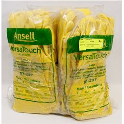 LOT OF 3 VERSA TOUCH LATEX GLOVES, SIZE 8 AND 9