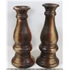 Image 1 : LARGE PAIR OF BROWN CANDLE HOLDERS