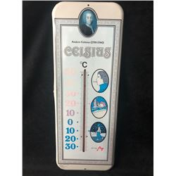 Vintage 1969 Anders Celsius School Metal Painted Thermometer (10" X 26")