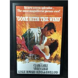 "GONE WITH THE WIND" FRAMED MOVIE POSTER (26" X 38")
