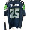Image 1 : RICHARD SHERMAN SIGNED SEAHAWKS FOOTBALL JERSEY W/ COA