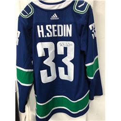 HENRIK SEDIN SIGNED VANCOUVER CANUCKS HOCKEY JERSEY (ADIDAS PRO) SIZE 52