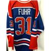 Image 1 : Grant Fuhr Signed Oilers Jersey Inscribed "HOF 03" (JSA COA)