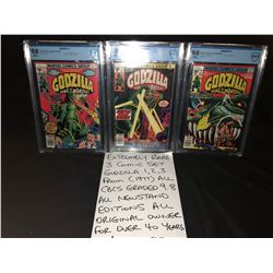 1977 "GODZILLA" #1-3 (MARVEL COMICS) 9.8 CBC GRADED **EXTREMELY RARE**