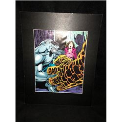 COMIC BOOK CHARACTERS MATTED PRINT