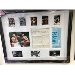 DUAL SIGNED MUHAMMAD ALI 20 X 24 COLLAGE WITH INSCRIPTION AND SKETCH  (JSA LOA)