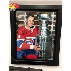 JEAN BELIVEAU AUTOGRAPHED 16" X 20" FRAMED PHOTO (MONTREAL CANADIENS) W/ AJ SPORTS COA