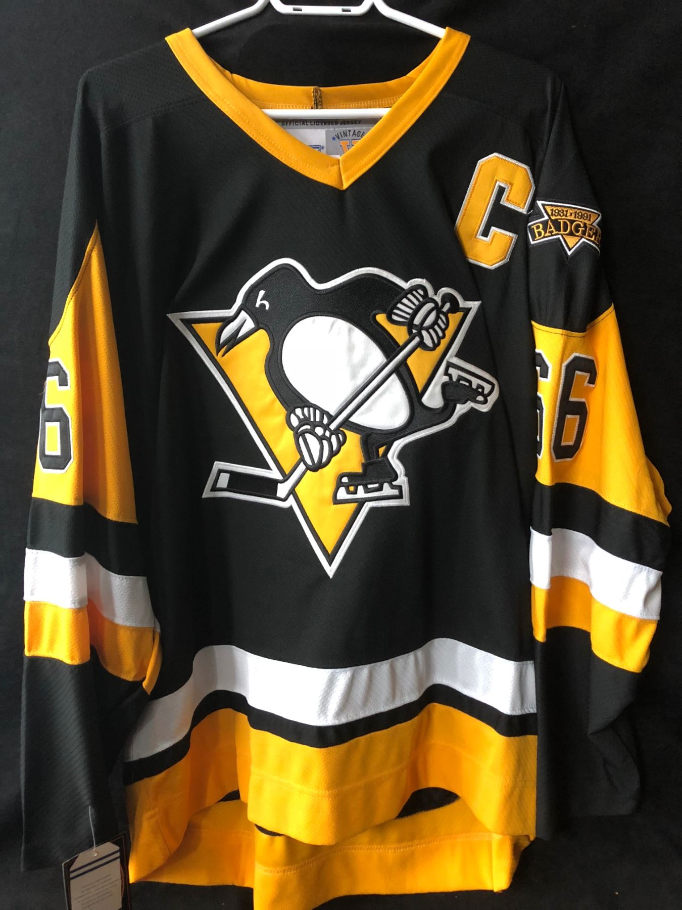 MARIO LEMIEUX SIGNED PENGUINS HOCKEY JERSEY W/ COA