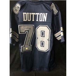 JOHN DUTTON SIGNED COWBOYS FOOTBALL JERSEY W/ COA