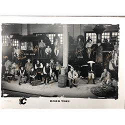 JSA CALGARY FLAMES "ROAD TRIP" TEAM AUTOGRAPHED 30" X 20" PRINT