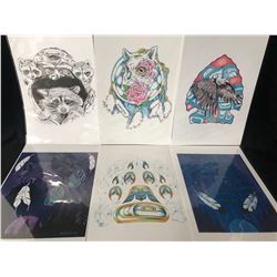 NATIVE ART PRINT LOT (12" X 18") BY HUBERT BILLY