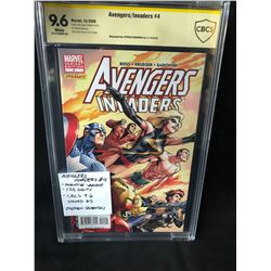 2008 AVENGERS/ INVADERS #4 (MARVEL COMICS) 9.6 GRADE CBCS **SIGNED BY STEPHEN SADOWSKI**