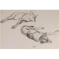 TWO SLEEPING WOLVES together with  PAINT AND CIRCUMSTANCE.  Calgary, Privately printed, 1987.