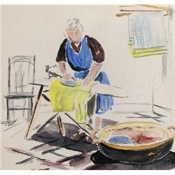 UNTITLED; WOMAN IRONING