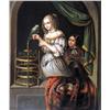 Image 1 : UNTITLED; GIRL FEEDING A PARROT WITH A BOY ONLOOKING