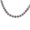 Image 2 : 14KT White Gold 4.00ctw Multi Color Sapphire and Diamond Necklace