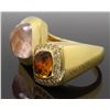 Image 3 : 18KT Yellow Gold Citrine, Rose Quartz and Diamond Ring