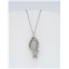 Image 1 : 14KT White Gold 0.12ctw Diamond Pendant with Chain