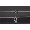 Image 2 : 14KT White Gold 0.12ctw Diamond Pendant with Chain