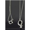 Image 3 : 14KT White Gold 0.12ctw Diamond Pendant with Chain