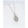 Image 3 : 14KT White Gold 0.27ctw Diamond Pendant with Chain