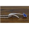 Image 3 : 14KT White Gold Tanzanite and Diamond Pendant with Chain