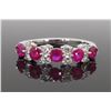 Image 2 : 14KT White Gold Ruby and Diamond Ring
