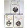 Image 1 : 3-1964 KENNEDY HALF DOLLARS, NGC PF-67